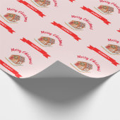 Roze kerstpapier voor ontbijtkoek in het ontbijt cadeaupapier (Hoek)