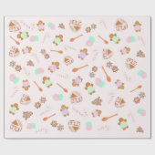 Roze kerstpapier voor ontbijtkoek in het ontbijt cadeaupapier (Vlak)