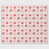 Roze kerstpapier voor ontbijtkoek in het ontbijt cadeaupapier (Vlak)