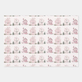  roze kerstpatronen inpakpapier vel (Voorkant)