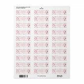 Roze Kerstpatroon Adres Etiket (Full Sheet)
