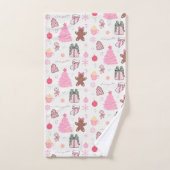 Roze Kerstpatroon Bad Handdoek (Handdoek)