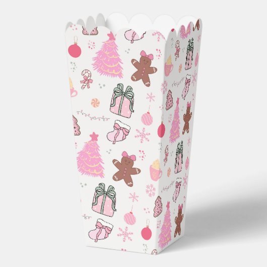 Roze Kerstpatroon Bedankdoosjes (Achterkant)