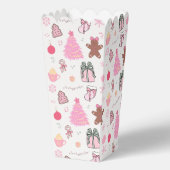 Roze Kerstpatroon Bedankdoosjes (Voorkant)