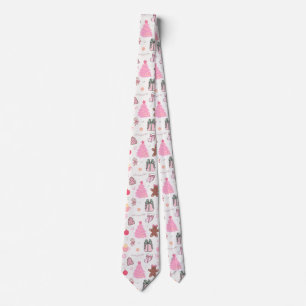 Roze Kerstpatroon Stropdas