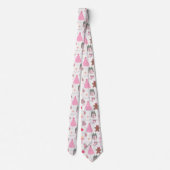 Roze Kerstpatroon Stropdas (Achterkant)
