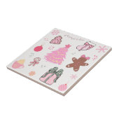 Roze Kerstpatroon Tegeltje (Zijkant)