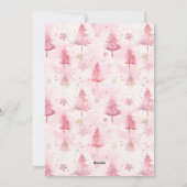Roze Kerstpijnbomen Foto Vakantie Kaart (Achterkant)