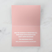 Roze Kerstpijnbomen Vakantie Kaart (Binnen)