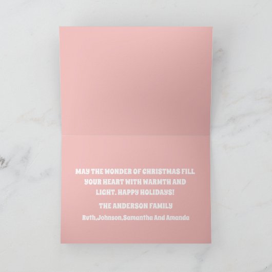  Roze Kerstpijnbomen Vakantie Kaart (Binnen)