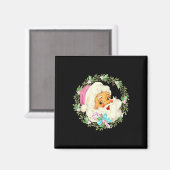  roze kerstrecorder Roze kerstontwerp Magneet (Voorkant / Achterkant)