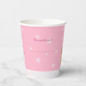 Roze kerstrecro Rudolph Paper Cups Papieren Bekers (Links)