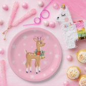 Roze kerstrecro Rudolph Reindeer Paper Bord (Feest)