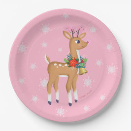 Roze kerstrecro Rudolph Reindeer Paper Bord