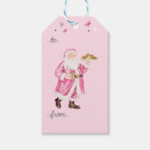 Roze Kerstretro Kerstkoekjes om uit te kiezen Cadeaulabel (Voorkant)