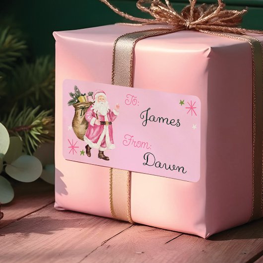 Roze Kerstretro  Kerstman naar Van Etiket