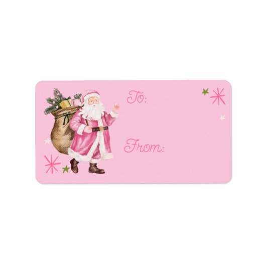 Roze Kerstretro  Kerstman naar Van Etiket (Voorkant)