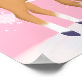 Roze Kerstretro Rudolph Rendier Art Print (Hoek)