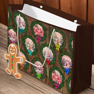 Roze Kerstscènes Groot Cadeauzakje
