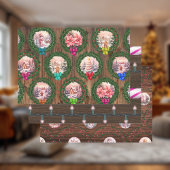 Roze Kerstscènes Inpakpapier Vel