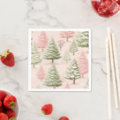 Roze kerstservetten servet (Insitu)
