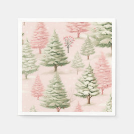 Roze kerstservetten servet