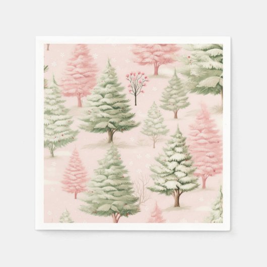 Roze kerstservetten servet (Voorkant)