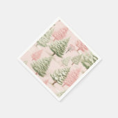 Roze kerstservetten servet (Hoek)