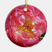 Roze kerstsierbloem keramisch ornament (Voorkant)