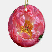 Roze kerstsierbloem keramisch ornament (Links)
