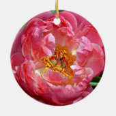 Roze kerstsierbloem keramisch ornament (Achterkant)