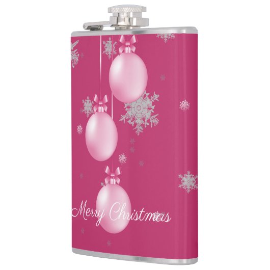 Roze kerstsierfeestfles heupfles (Links)