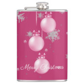 Roze kerstsierfeestfles heupfles (Voorkant)