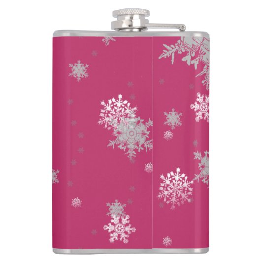 Roze kerstsierfeestfles heupfles (Achterkant)