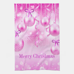 Roze kerstsierkeukenhanddoeken theedoek