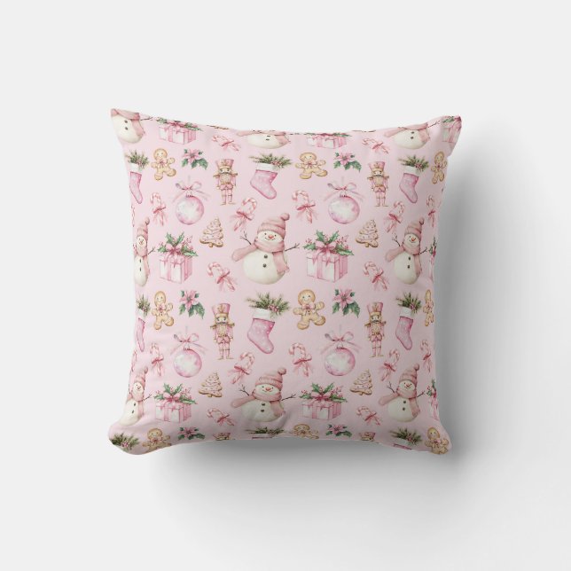 Roze kerstSierkussen Kussen (Voorkant)