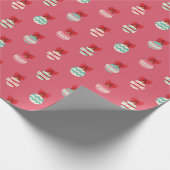 Roze kerstsierpapier cadeaupapier (Hoek)