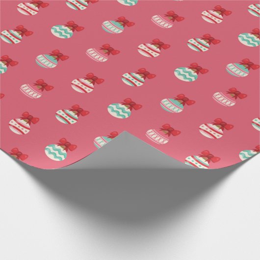 Roze kerstsierpapier cadeaupapier (Hoek)