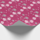Roze kerstsierpapier cadeaupapier (Hoek)
