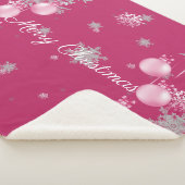 Roze kerstsierplanten Sherpa Blanket Sherpa Deken (3/4)