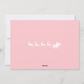 Roze kerstsneeuw en sinterklaas met rendieren feestdagenkaart (Achterkant)