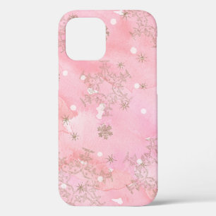 Roze Kerstsneeuwvlokken Boho Patroon Case-Mate iPhone Case