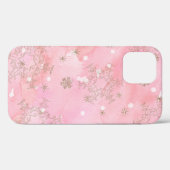 Roze Kerstsneeuwvlokken Boho Patroon Case-Mate iPhone Case (Achterkant (horizontaal))