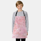Roze Kerstsneeuwvlokken Boho Patroon Schort (Gedragen)