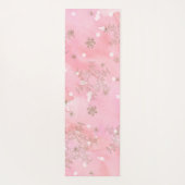 Roze Kerstsneeuwvlokken Boho Patroon Yogamat (Achterkant)