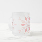 Roze kerstsnowflake met monogram matglas koffiemok (Voorkant links)