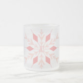 Roze kerstsnowflake met monogram matglas koffiemok (Center)