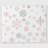 Roze kerstsnowflake ompakpapier cadeaupapier (Vlak)