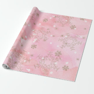Roze kerstsnowflakes Boho Pattern Cadeaupapier