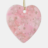 Roze kerstsnowflakes Boho Pattern Keramisch Ornament (Rechts)